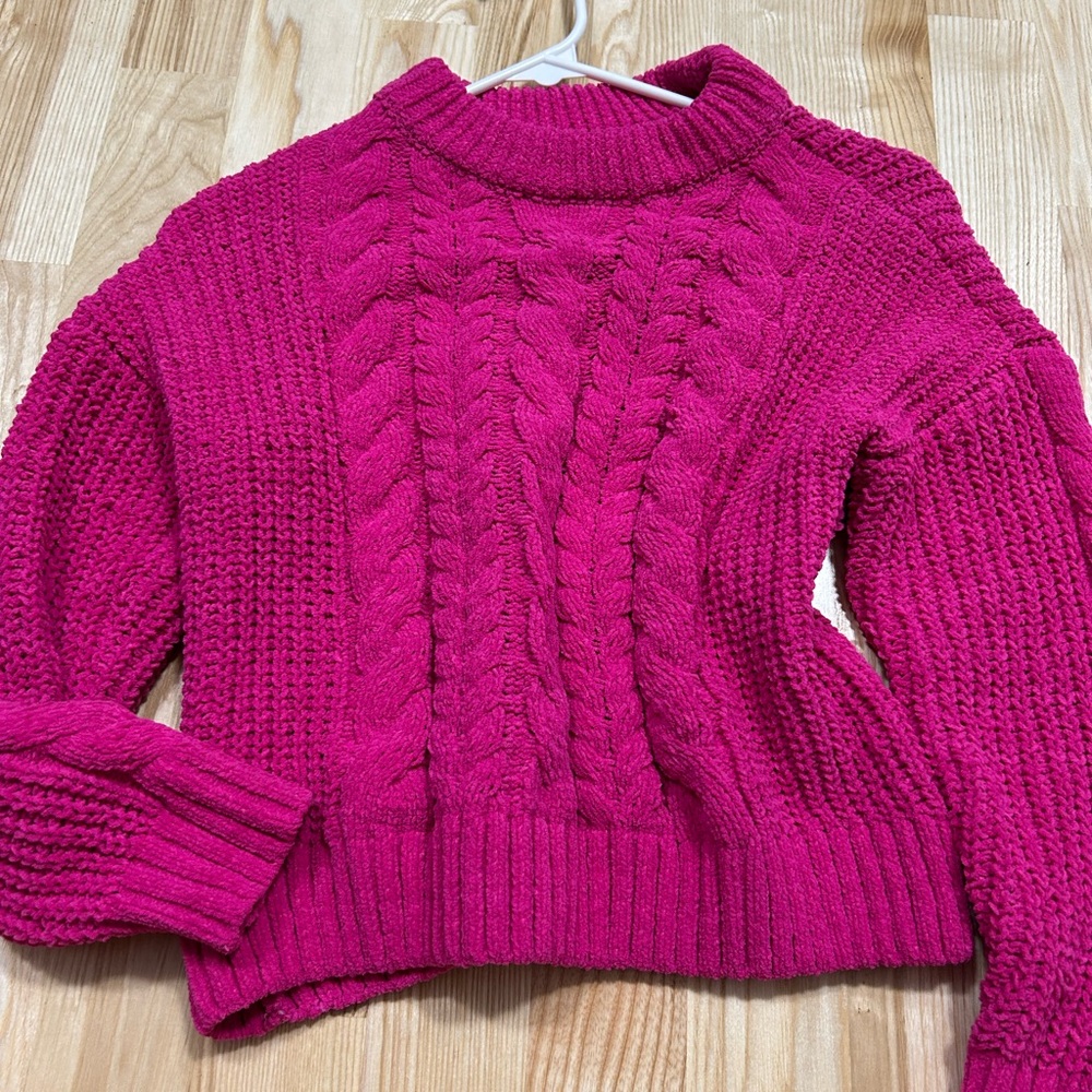 Wonder Nation Fuchsia Cable Knit Turtleneck Sweater